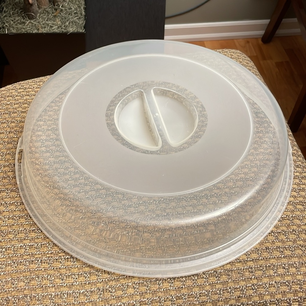 Vintage Plastic Rubbermaid 14" Vegetable, Fruit, and Dip Tray Lid Only Clear